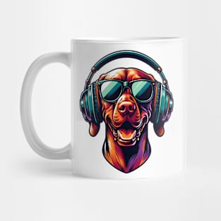 Vizsla Smiling DJ in Bold Japanese Artwork Style Mug